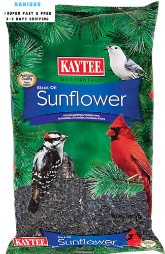 Kaytee Wild Bird Black Oil Sunflower Food, 5 Pounds 5 Pound 
