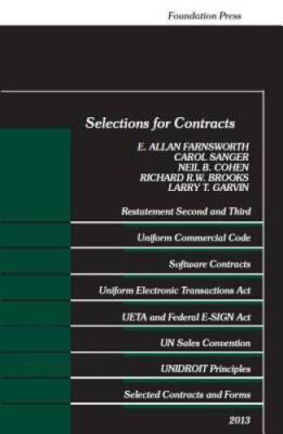 Selections for Contracts, 2013 (Selected Statutes) - Paperback - GOOD