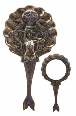 Celestia Mermaid Art Nouveau Hand Mirror Vanity Accessory Fantasy Collectible