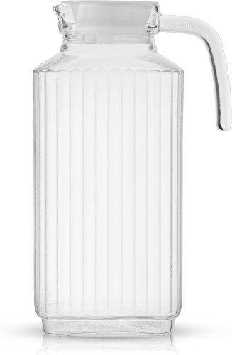 60oz Glass Pitcher with Lid 2 Lids - Beverage Serveware and Storage 60 Oz