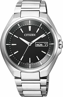 Pre-owned Citizen Attesa Eco Drive Radio Controlled Watch Day Date Display At6050-54e