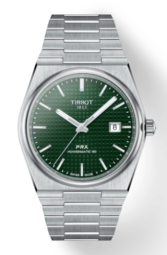 Pre-owned Tissot Powermatic 80 Green Honeycomb T137.407.11.091.00 In Box With Tags