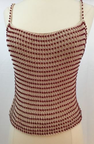 03P CHANEL Sports COCO Mark Open Knit Cut and Sew Tank Top