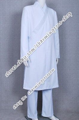 Tron Legacy Cosplay Kevin Flynn Clu Costume White Coat Pants Cape Whole Set