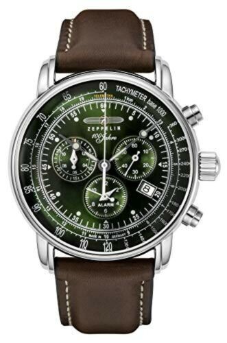 Pre-owned Zeppelin Watch 8680-4 Men's Green Analog Round Face 100th Anniversary Model..jp