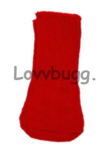 Holiday Valentine Red Crew Socks for American Girl 18" or Ba