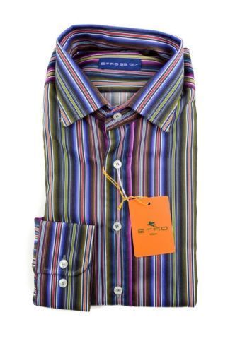 ETRO / 長袖シャツ/--/コットン/BLU/ストライプ/212-11454-8689 ETRO Long Sleeve Shirt -- cotton BLU stripe 212-11454-8689 Used | eBay