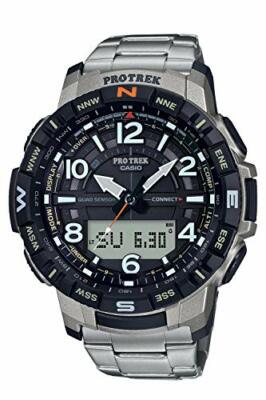 Pre-owned Casio Pro Trek Prt-b50t-7jf Men's Watch Titanium Bluetooth From Japan
