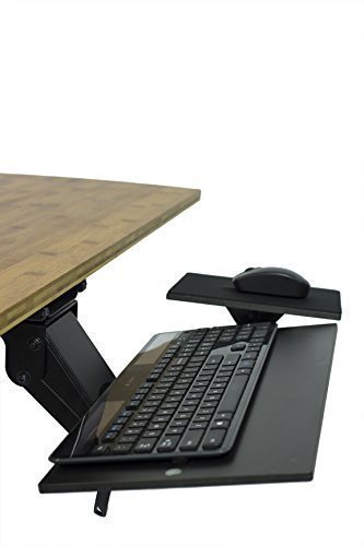 KT1 Adjustable Ergonomic Under-Desk Home Computer Keyboard Tray w/ Negative Tilt