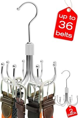 Belt Hanger - 2 Pack Belt Holder for Closet, Belt Storage Tie Organizer 2-Pack