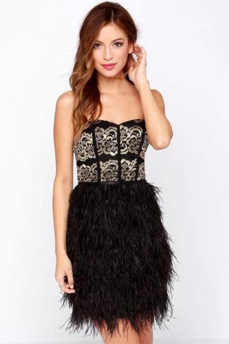 Праздничные/коктейльные платья из искусственного меха для женщин