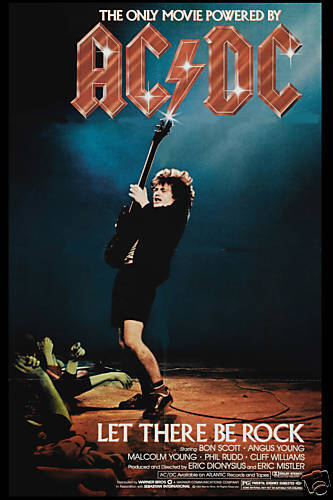AC/DC  * Let There Be Rock *  USA Movie Poster 1980  12x18