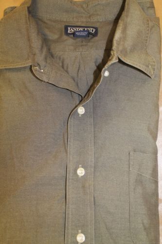 Lands' End Solid Dress Shirts for Men