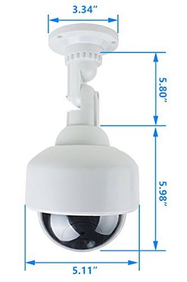 Fake Security Camera, Dummy Dome Shaped Decoy Realistic Look Surveillance System