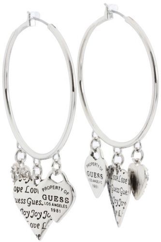 Guess Women's Trendy Long Silver Earrings New in Box