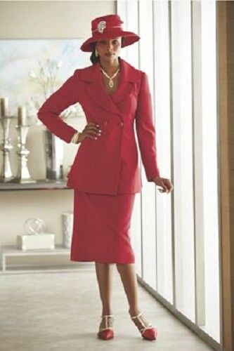 size 6 Red Pacific Skirt Suit wedding church special event by Ashro new