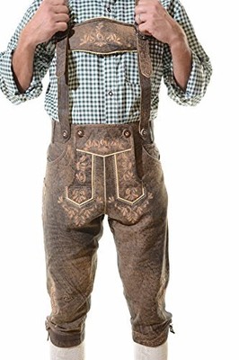 German Bavarian Okoberfest Trachten Lederhosen Hamburg 32 Antique Brown