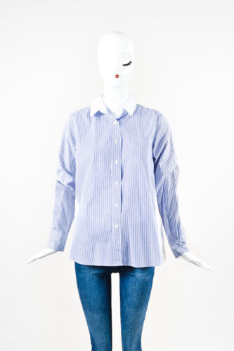 【送料&関税込】Sacai White And Light Blue Striped Poplin Dr Sacai White And Light Blue Striped Poplin Dress | italist