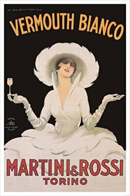 Vermouth Bianco Martini and Rossi by Marcello Dudovich 36x24 Art Print Poster