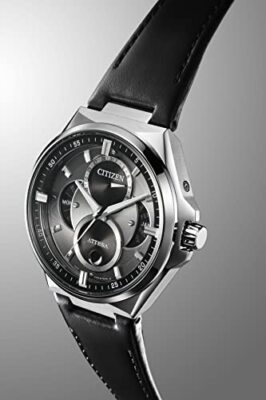 Pre-owned Citizen Attesa Bu0060-09h Eco-drive Triple Calendar Moon Data Titanium Men Watch