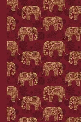 Journal: Elephant Pattern (Red) 6x9 - LINED JOURNAL - Writing journal with bl...