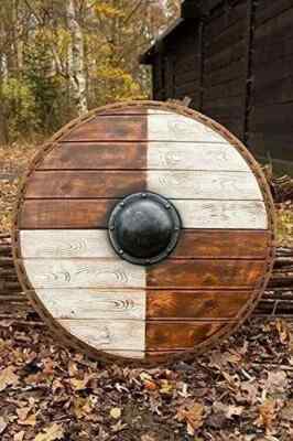 Viking Round Shield, 24 Inch Knight Battle Medieval Warrior Armor Wooden Shield