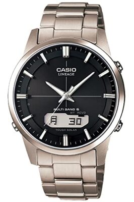Pre-owned Casio Lineage Lcw-m170td-1ajf Men's Watch Silver＆black Titanium Solar