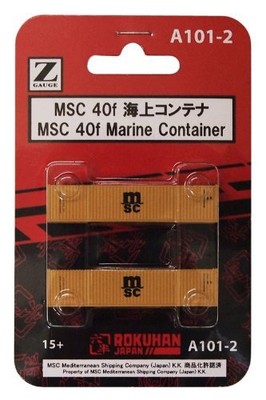 Rokuhan Z gauge A101-2 MSC 40f marine container 2 pieces New