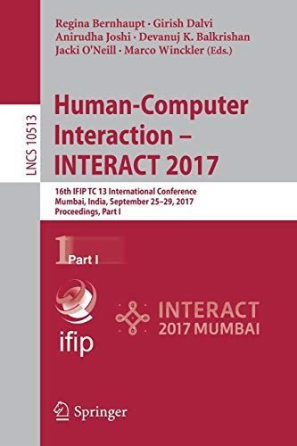 Human-Computer Interaction - INTERACT 2017: 16th IFIP TC 13 (New)