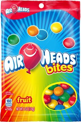 AirHeads Bites Candy Peg Bag, Fruit, Party, 6 Ounce (1-Bag)