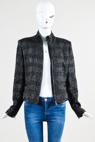 Theory　Beverly Tweed Fringe Slim JKT Theory BEVERLY TWEED FRINGE SLIM JKT Tweed jacket 00 Red