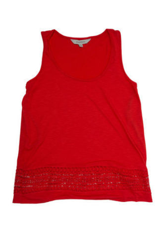 Maurices Crinkle Camisole Tank Top Women 1X Pink Lace Trim