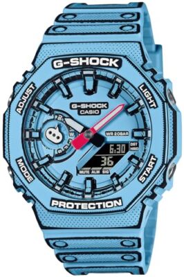 Pre-owned Casio G-shock Made In Japan Manga Theme Ga-2100mng-2ajr Men's Blue Free Shipping Japan