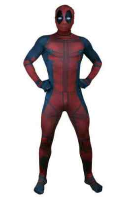 USA Kids Deadpool Cosplay Costume Jumpsuits Red Halloween Outfit Party Bodysuit