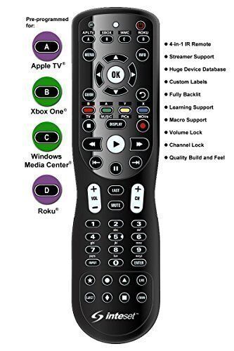 Inteset 4-in-1 Universal Backlit IR Learning Remote for use with Nvidia Shield,