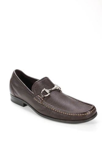 New Salvatore Ferragamo LUCE DIVIS Black Leather Mens Shoes