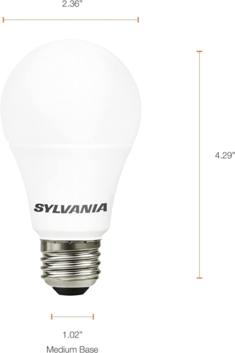 SYLVANIA LED Light Bulb, 60W Equivalent A19, Efficient 8.5W, Bright White