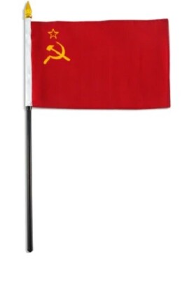 SOVIET UNION USSR Russia Flag 4''x6'' Desk Set Table Stick (Super Polyester)