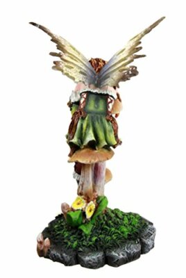 Ebros Gift Daisy Mushroom Cottage Garden Fairy Daydreaming Figurine 5.25"Tall