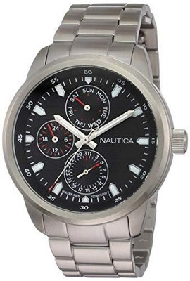 Pre-owned Nautica Analog Black Dial Men's Watch-napfrl005
