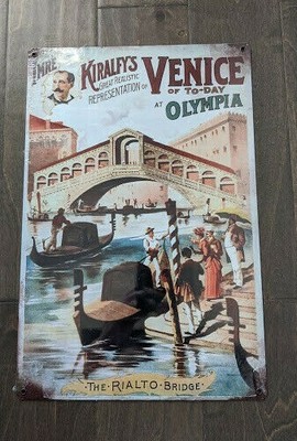 18'' VENICE The Rialto Bridge 3d cutout retro USA STEEL plate display ad Sign