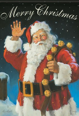 Merry Christmas Santa Christmas Garden Flag -2 Sided Message, 13 