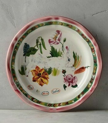 New Nathalie Lete Anthropologie Ladybug Bunny Francophile Dinner Plate Decorative Ornaments Plates Telephoneheights Collectables