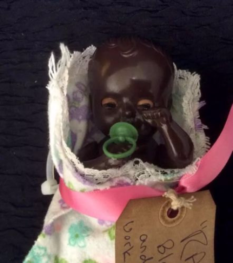 Vintage African American Baby Doll Sleepy Eyes Pacifier