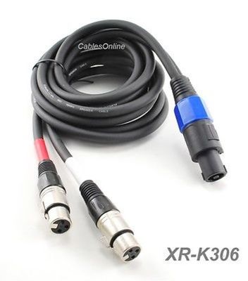 6ft Speak-On Type Plug to 2-XLR Female Audio Cable, CablesOnline XR-K306