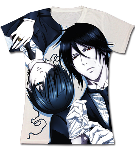 * Легальная * Футболка Black Butler Ciel Sebastian, аутентичная белая футболка для юниоров из аниме #59432