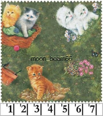 29 Inches Spectrix Playful Kittens Baskets Flower Cotton Fabric SPX 21501