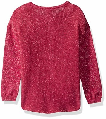 Gymboree Girls' Little Lurex Cardigan, Fuchsia, L