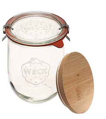- 35.9 fl. oz Weck Tulip Jars 1 Liter - Sour Dough Starter Jars - Large Glass...
