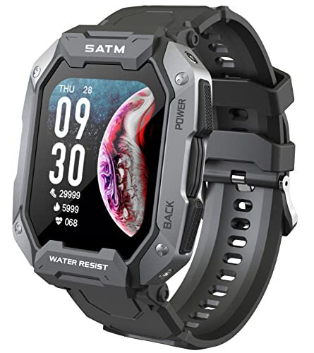 Smartwatch Herren MilitÃ¤R Uhr 1,72 Zoll Fitnessuhr 5atm Ip69k Wasserdicht 24 Spo